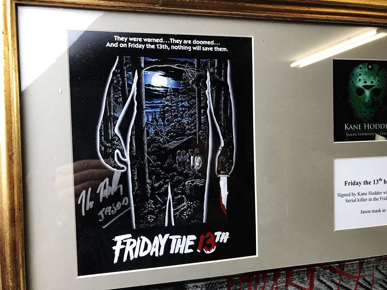 Signed 3D Friday the 13th Jason Display With Mask & Machete led lighting - Image 6 of 7