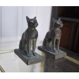Pair Of Egyptian Bronze Figure Gayer-Anderson Manner ‘Bastet’ Cats 664-332 BC