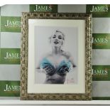 Marilyn With Roses By Bert Stern Lithograph Ornate framed