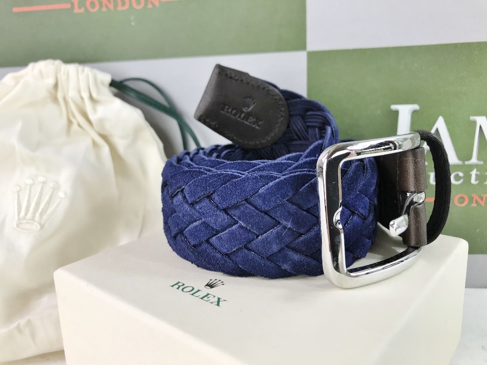 Rolex Merchandise Navy Cross Weave Belt, Made In Italy.