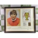 George Best Manchester United Signed 1968 European Cup Winners Montage Ltd Ed.#267/500