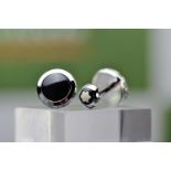 Montblanc Silver Meisterstuck Onyx Stone Cufflinks