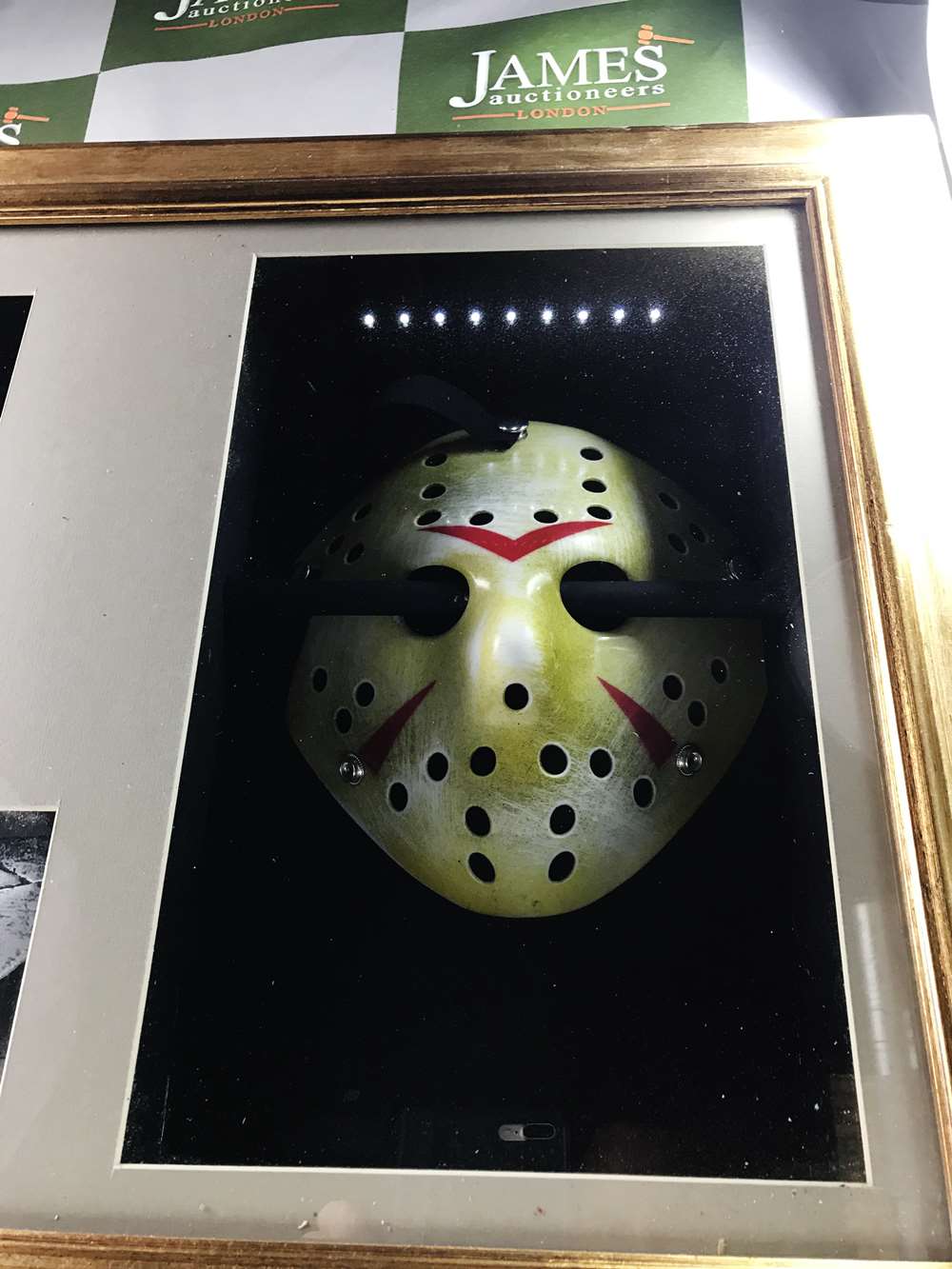 Signed 3D Friday the 13th Jason Display With Mask & Machete led lighting - Image 2 of 7