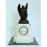 French Antique Rodier Paris Viteau Clock Surmounted by Theodore Gechter Angel