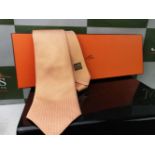 Hermes Silk Orange Tie