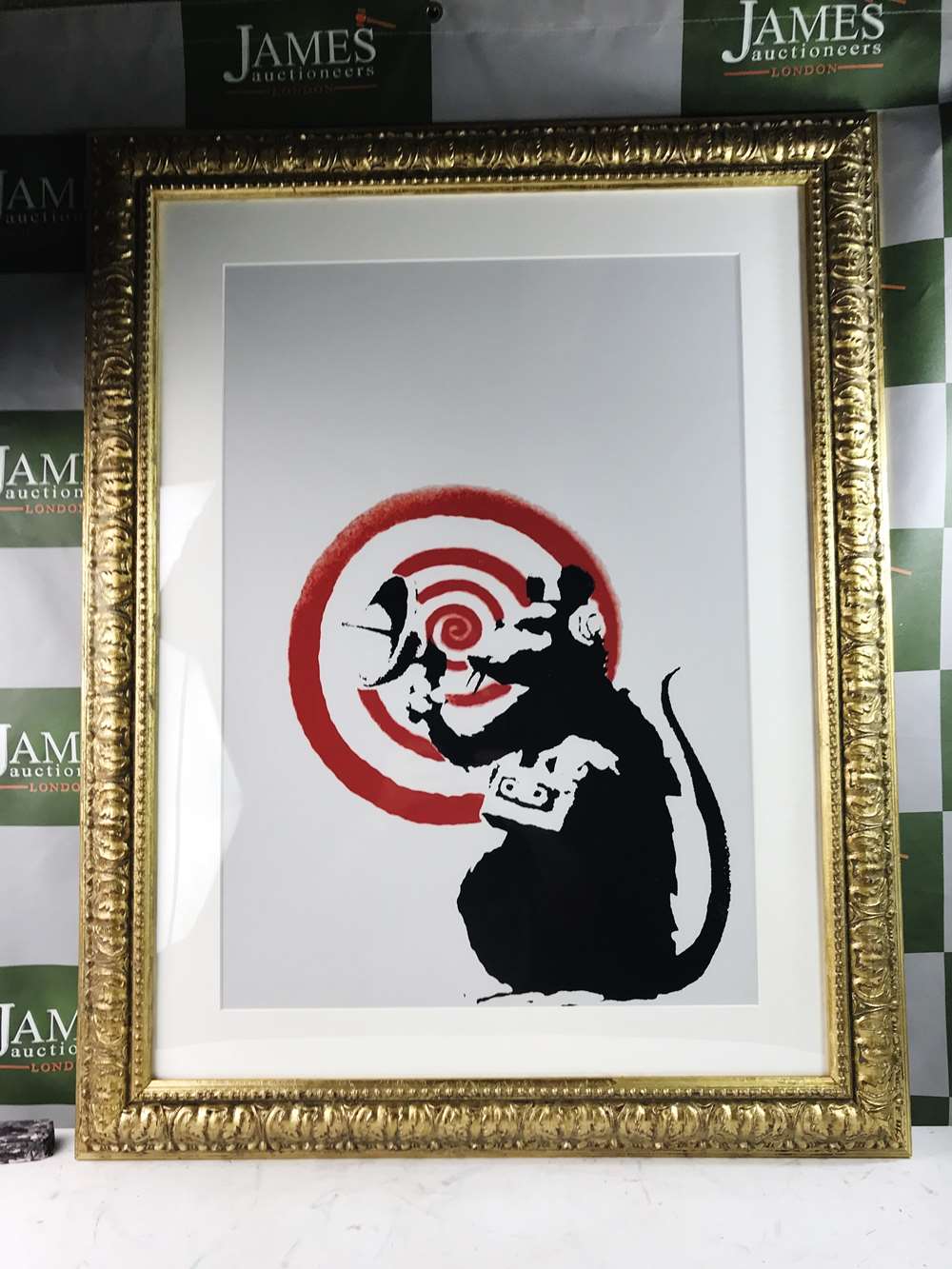 Banksy "Radar Rat" Lithograph, Ornate Framed - Image 2 of 2