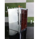 Aspinal of london Brown Croc Print Leather Stainless Steel Business Card Holder