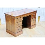 Antique Inlaid Rosewood Kneehole Dressing Table