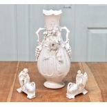Blanc De Chine Centerpiece Porcelain Baluster Vase