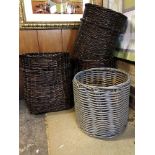 Collection Of Wicker Waste Bins