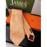 Hermes Silk Orange Tie