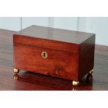 Small Antique Georgian Rosewood Tea Caddy