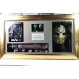 Signed 3D Friday the 13th Jason Display With Mask & Machete Led Lighting.