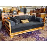 French Art Deco Burr Walnut Daybed Sofa