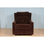 Vintage Minty of Oxford Brown Velvet Lounge Armchair