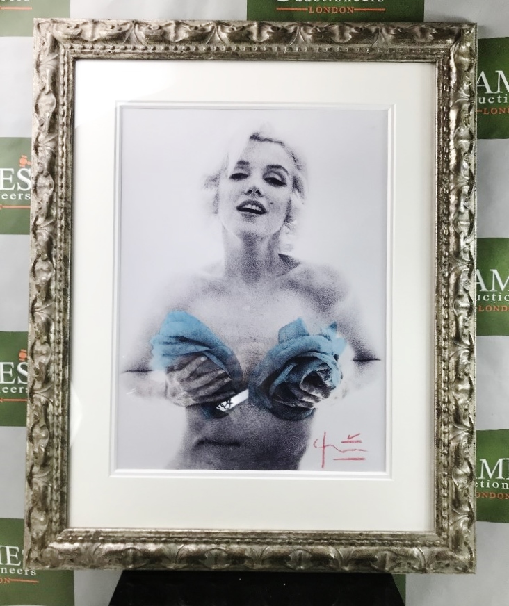 Marilyn With Roses By Bert Stern( 1929-2013) Lithograph Ornate Framed