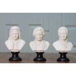 A. GIANNELLI Alabaster Busts - Bach, Beethoven and Mozart