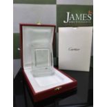 Cartier Frosted Clock Paperweight In Original Box
