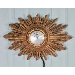 Vintage Sunburst Electric Wall Clock by Genalex