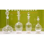 Antique Set Victorian Glass Decanters (4)