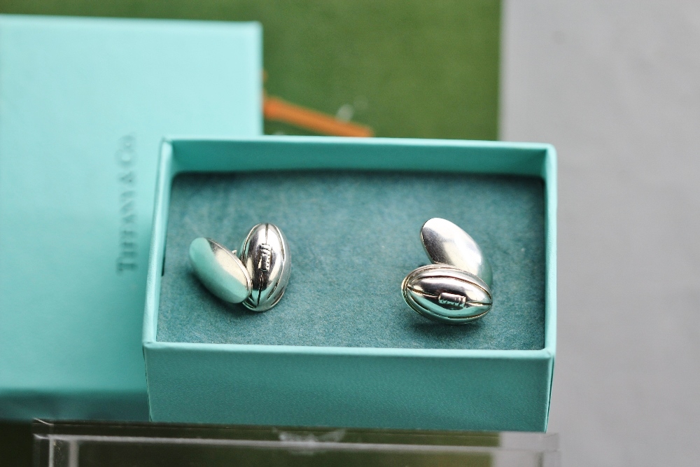 Tiffany and Co Sterling Silver Rugby Ball Cufflinks