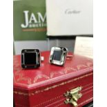 Cartier Cufflinks. Sterling Silver 925, Original Case