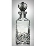 Grape & Vine Etched Heavy Lead Crystal Cut Glass Decanter