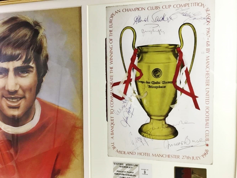 George Best Manchester United Signed 1968 European Cup Winners Montage Ltd Ed.#267/500 - Image 3 of 6
