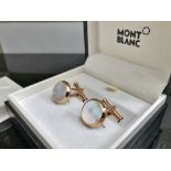 Montblanc Meisterstück Rose Gold and Mother-Of-Pearl Cufflinks