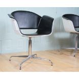 Bene Rondo Black Leather Chrome Swivel Chair