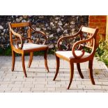 Regency Crest Back Inlaid Mahogany Dining Chairs 6 (4+2)