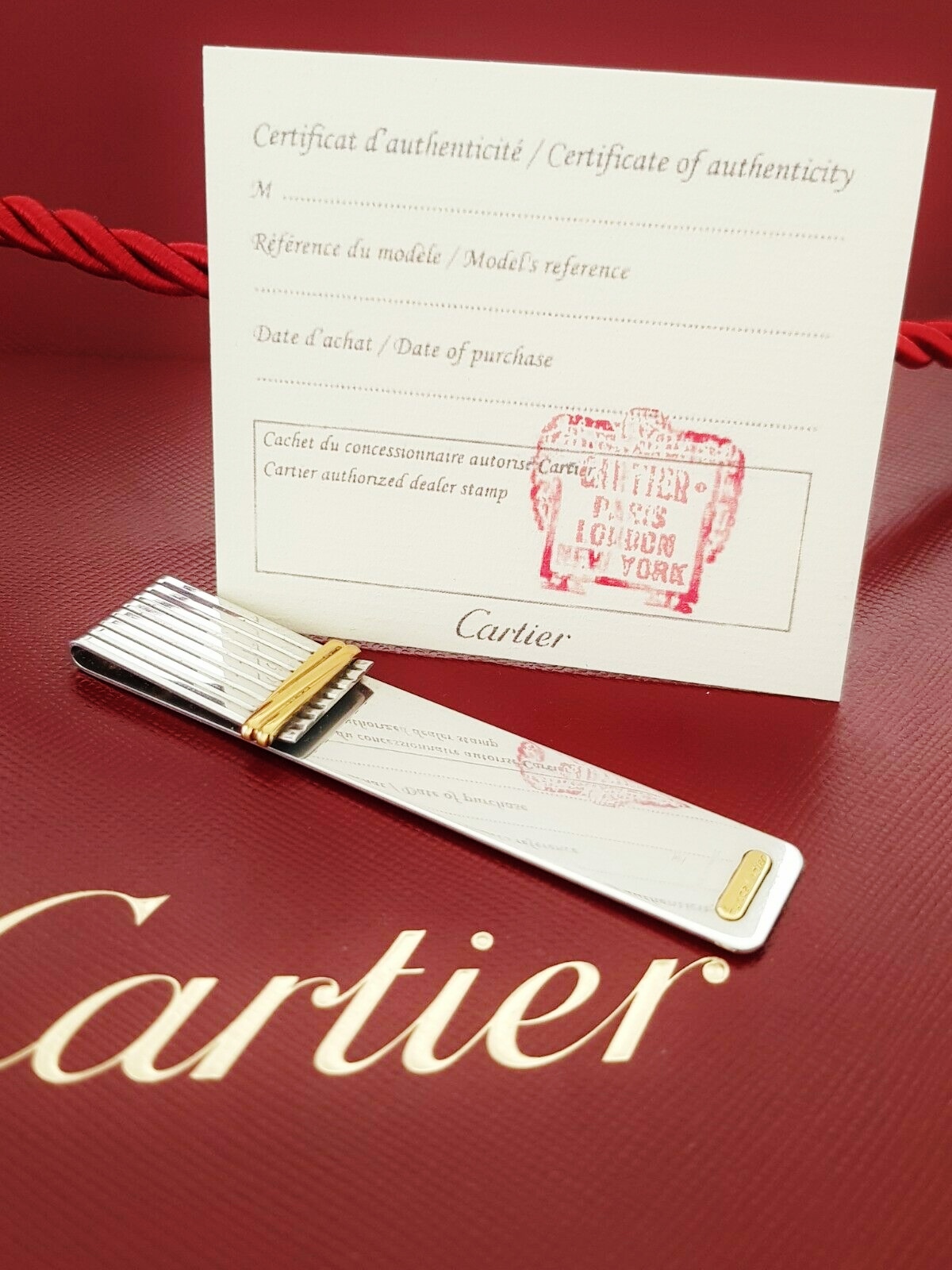 Cartier Gold Plated & Silver Must De Cartier Edition Money Clip