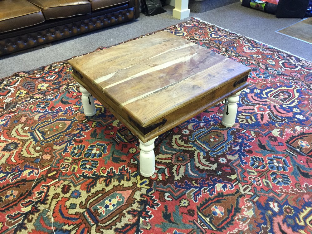 Heavy Oak Table With Farrow & Ball Legs