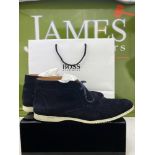 Hugo Boss Dark Blue Suede Leather Casual Wear Ankle Boots in UK Size 9