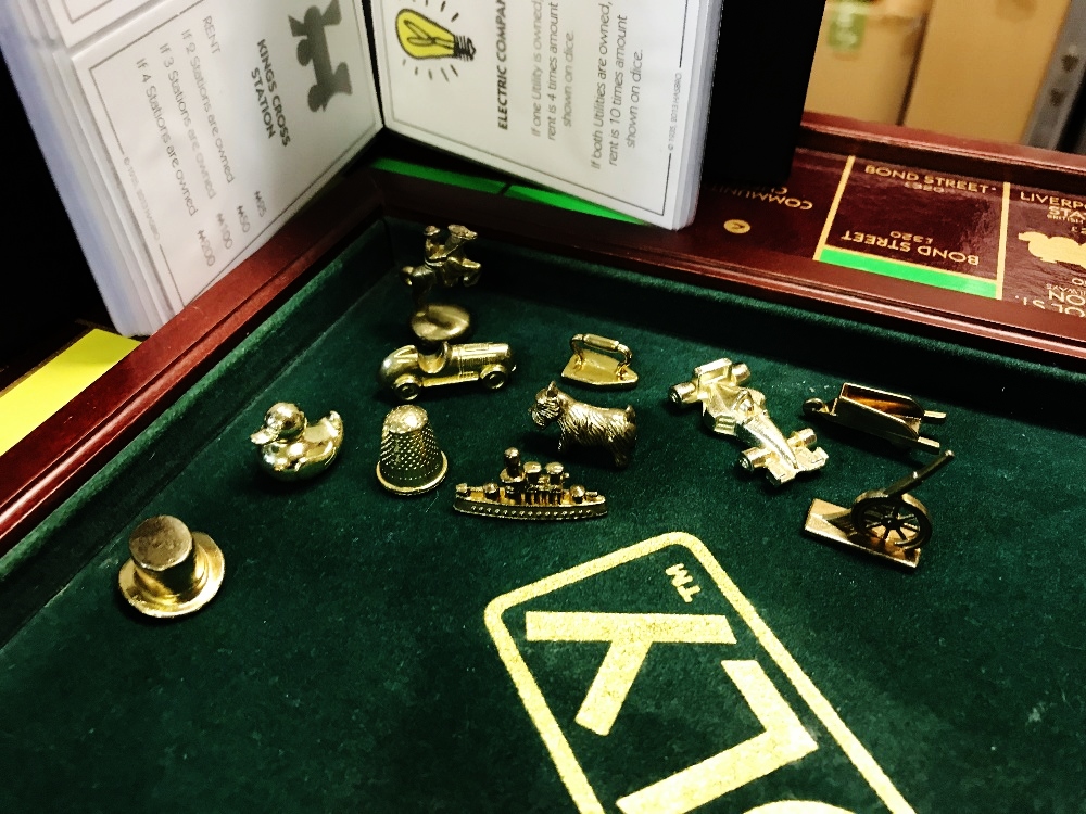 Franklin Mint 24 Gold Plated Monopoly Table & Stand - Image 5 of 6