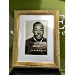 Martin Luther King-Mugshot-Double Mount-Ornate Framed