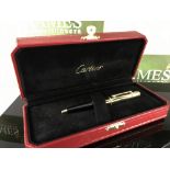 Cartier Diablo Gold Plated Rollerball Pen & Case.