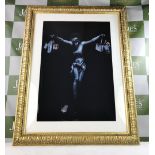 Banksy "Christ With Shopping Bags" Lithograph, Ornate Framed