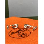 Hermes Silver 925 chaine d'ancre Cufflinks