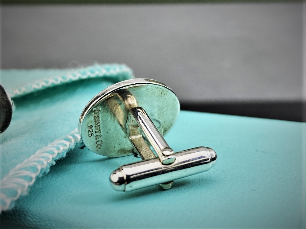 Tiffany & Co Sterling Silver Classic Design Cufflinks - Image 2 of 4