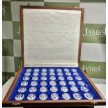 Danbury Mint Royal Crystal Cameo Set of 42 In Original Case