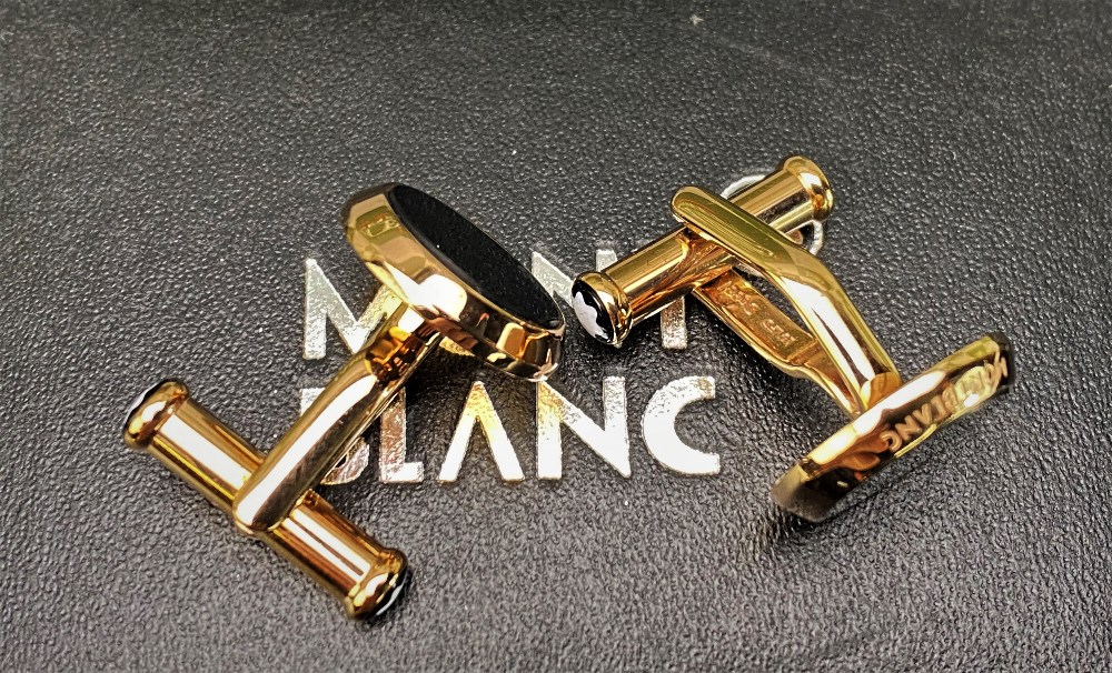 Montblanc Meisterstück Gold Plated Cufflinks - Image 2 of 3