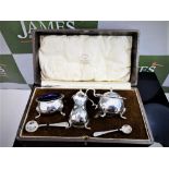 Vintage EPNS Prince Silver Plate Mappin & Webb Cruet Set, Salt ,Pepper & Mustard