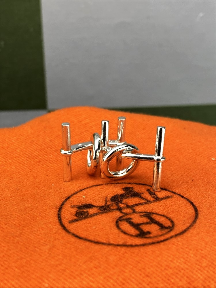 Hermes Silver 925 chaine d'ancre Cufflinks - Image 5 of 5