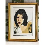 Andy Warhol" Jagger" Limited-Edition /Plate Signed Lithograph #22/100, Ornate Framed