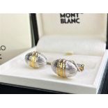 Montblanc Sterling Silver & Gold Plated Latest Edition Cufflinks