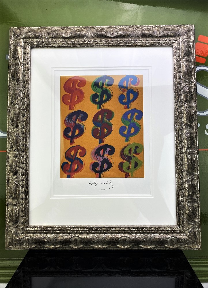 Andy Warhol, Dollar Sign, Hand Signed Lithograph, Ornate Framed. - Image 3 of 5