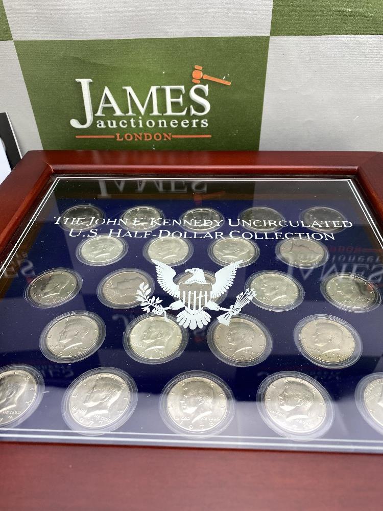 Danbury Mint Coin Cabinet JFK Half Dollars, 50th Anniversary, Dates 1964-2014. - Image 3 of 8