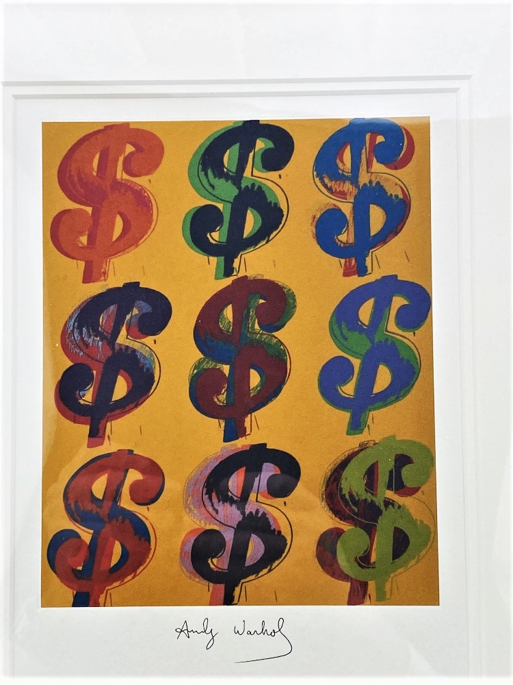 Andy Warhol, Dollar Sign, Hand Signed Lithograph, Ornate Framed. - Image 2 of 5