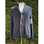 Hackett-London Mens Designer Cardigan-Navy Blue.